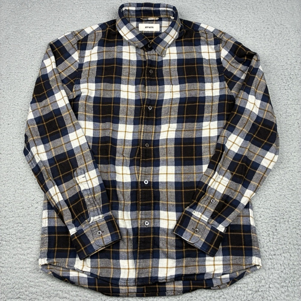 Buck Mason Plaid Flannel Button Up Shirt Long Sleeve Casual Preppy Men's Medium